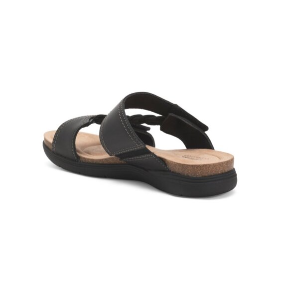 CLARKS Black Leather April Raelyn Comfort Sandals - Picture 2 of 2